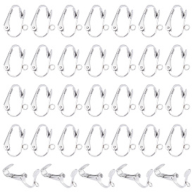 50шт. 304 фурнитура для сережек-клипс из нержавеющей стали, с горизонтальными петлями, для не проколотых ушей