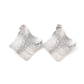 Rhombus 304 Stainless Steel Stud Earrings for Women