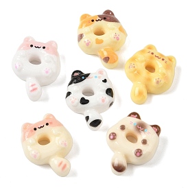 Кабошоны из смолы, форма кота-пончика