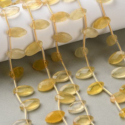 Естественный желтый флюорит бисер нитей, граненые, лошадиный глаз , Топ пробуренной, с пластиковыми трубчатыми бусинами