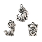 304 подвески из нержавеющей стали в тибетском стиле, прелести животных, античное серебро