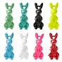 8Pcs 8 Colors Spray Painted Brass Pendants, Rabbit