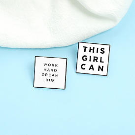 Minimalist Enamel Pin with 'This Girl Can' Motto - Alloy Badge for Women's Empowerment