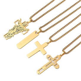 201 ожерелья из нержавеющей стали с религиозным кулоном в виде коробки для женщин