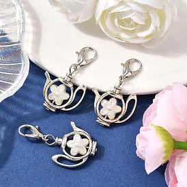 Подвесные украшения для чайника из непрозрачного акрила и сплава в тибетском стиле, с карабин-лобстерами 