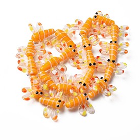 Hilos de perlas de murano hecho a mano de tema de otoño, libélula