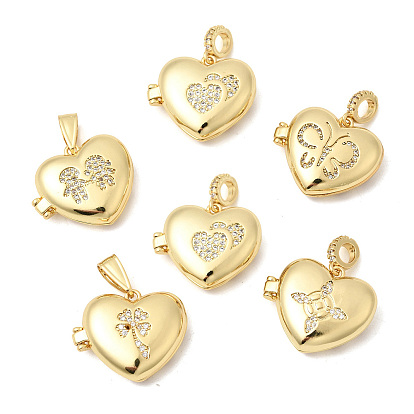 Латунные подвески с микропаве из прозрачного кубического циркония, долговечный, стойки покрытие, без свинца и без кадмия, реальный 18 k позолоченный