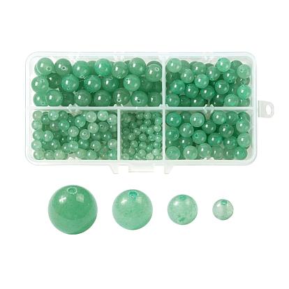 340Pcs 4 Sizes Natural Green Aventurine Beads, Round