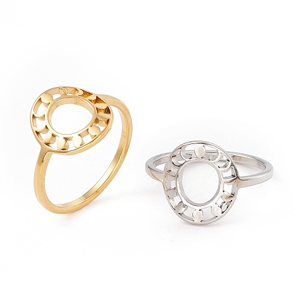 201 кольца для пальцев подушечки из нержавеющей стали, пончик с фазой луны