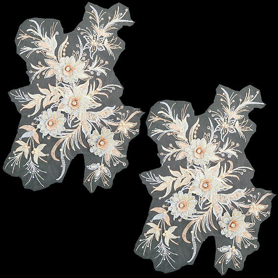 Полиэстер, акрил, стразы, аппликация, вышивка, АБС-пайетки, на основе железа, цветок