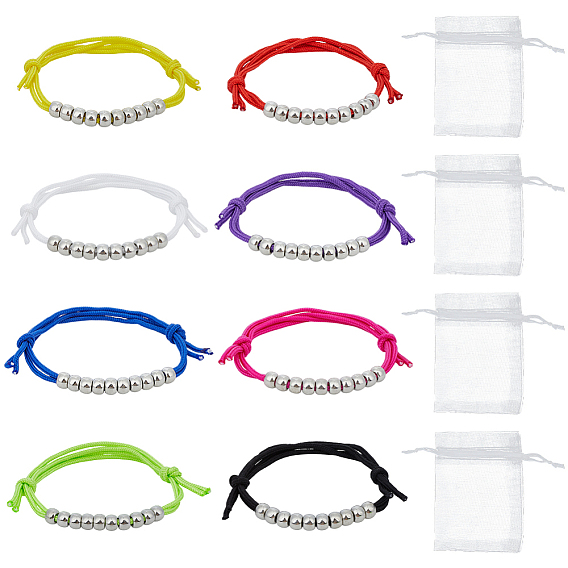 8шт. полипропиленовые браслеты, с CCB пластиковые шарики, круглые