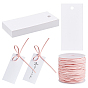 Paper Blank Card, with Faux Suede Cord, Rectangle