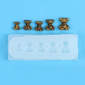Bear Shape DIY Silicone Molds, Fondant Molds, Resin Casting Molds, for Chocolate, Candy, UV Resin & Epoxy Resin Craft Making