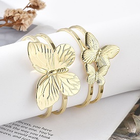 Открытые браслеты-манжеты из латуни в форме бабочки, долговечный