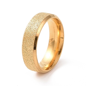 Textured 201 Stainless Steel Plain Band Ring for Women