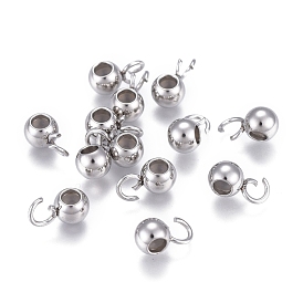 304 Stainless Steel Tube Bails, Loop Bails, Bail Beads, Rondelle