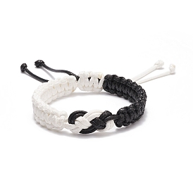 Waxed Polyester Braided Cord Bracelet, Adjustable Bracelet for Men Women