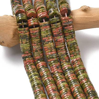 Природные Unakite бисер нитей, диск, Heishi бусы