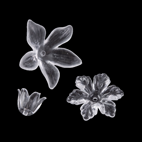 Прозрачные колпачки акриловая бисера, цветок