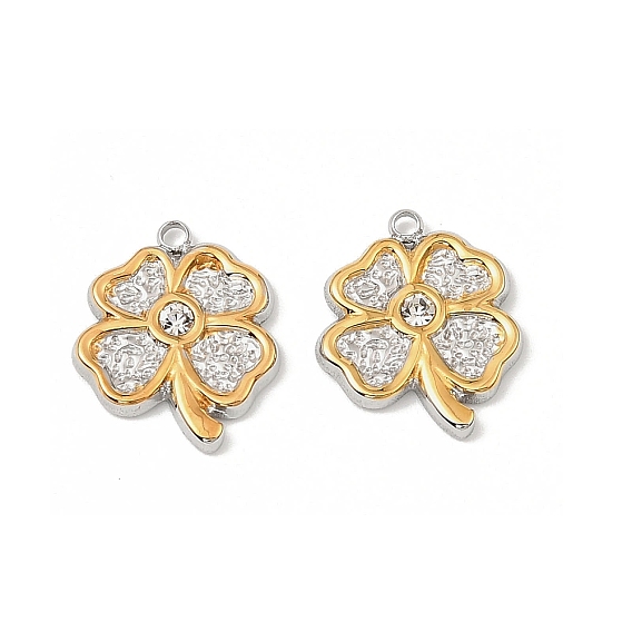 304 из нержавеющей стали горный хрусталь подвески, клевер, без свинца и без кадмия