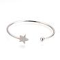 304 Stainless Steel Cuff Bangle Making, with 201 Stainless Steel Beads, Star