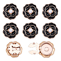 8Pcs Flower Alloy Resin Cufflinks, Shawls and Capes Buckles, for Garment Accessories, Golden