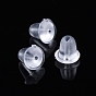 Plastic Ear Nuts, Soft Clear Earring Backs Safety Bullet Clutch Stopper, Clear, 4x4mm, Hole: 1mm