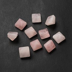 Natural Rose Quartz Beads, Faceted Pyramid Bead