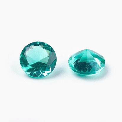 Cubic Zirconia Pointed Back Cabochons, Diamond, Faceted