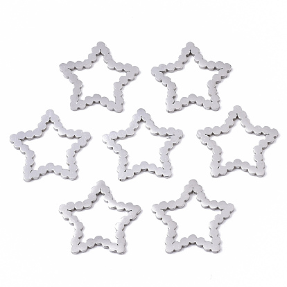 201 Stainless Steel Linking Rings, Laser Cut, Star