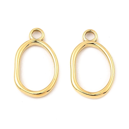 304 Stainless Steel Pendants, Oval Charm