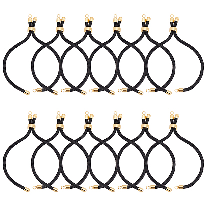 12шт. изготовление браслета из нейлонового витого шнура, изготовление слайдера, с латунной фурнитурой , круглые