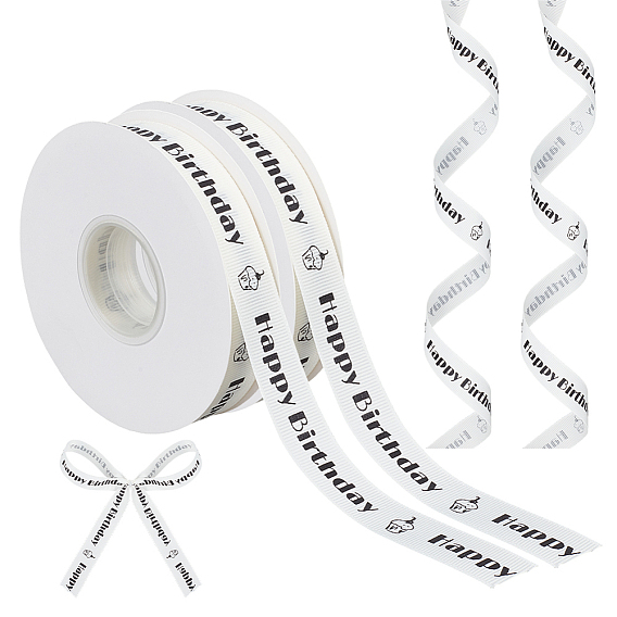 Надпись «С днем рождения» полиэстеровая лента, для оформления букета, Подарочная упаковка