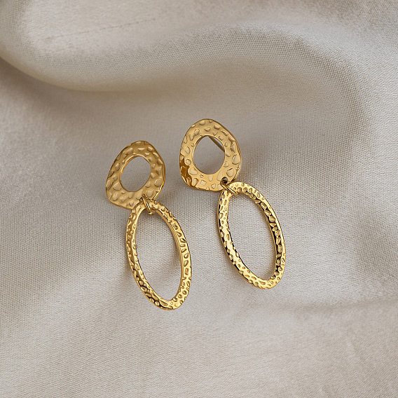 Серьги-гвоздики из нержавеющей стали в стиле ретро «Французский овал» 304