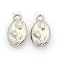 CCB Plastic Pendants, Oval Carved Flower and Butterfly, 19x11x4mm, Hole: 2mm