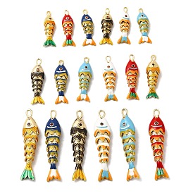 Стойки обшивки латунные подвески, с кубического циркония и эмали, рыбы прелести, долговечный, без свинца и без кадмия