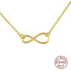 925 Silver Infinity Love Necklace - Elegant European and American Collarbone Chain
