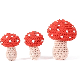 DIY Mushroom Knitting Kits for Beginners, Including Crochet Hook & Needle & Yarn, Stuffing, Instructions, Stitch Marker