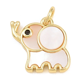 Латунные микропаве прозрачные подвески с фианитом, с оболочкой, Слон прелести, долговечный, стойки покрытие, без свинца и без кадмия
