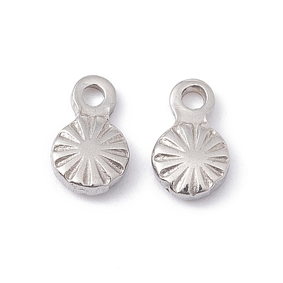 201 Stainless Steel Charms, Flat Round