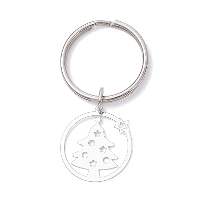 Кольцо с рождественскими елками 201 подвесные украшения из нержавеющей стали, с 304 кольцами для ключей из нержавеющей стали