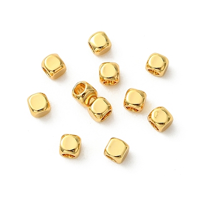 SHEGRACE Brass Beads, Cadmium Free & Nickel Free & Lead Free, Cube