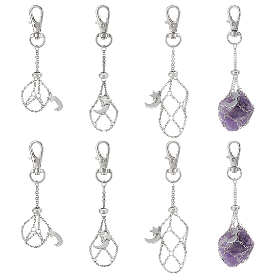 6 шт. 3 стили луна и звезда сплав карабины-лобстеры и латунные кабельные цепи, полуфабрикат подвесные украшения