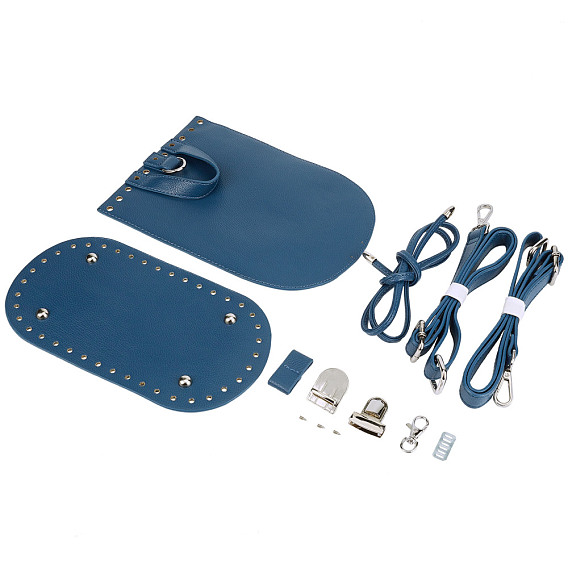 DIY PU Leather Knitting Crochet Bags, Nail Bottom Shaper Mat Insert Cushion Base with Holes, Snap Hook Clasps