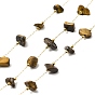 Placage ionique (ip) 316 chaînes de trombones en acier inoxydable chirurgical, avec des perles de pépites de pierres précieuses, soudé, réel 18 k plaqué or, avec bobine