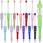 12Pcs 12 Styles Plastic Beadable Pens, Shaft Black Ink Ballpoint Pen, for DIY Pen Decoration