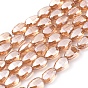 Electroplate Glass Beads Strands, Pearl Luster Plated, Faceted, Teardrop