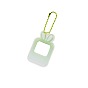 Gradient Color Acrylic Keychain Blanks, with Random Color Ball Chains, Rectangle with Rabbit