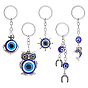 Alloy Keychain, with Glass Beads, Mixed Shapes