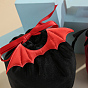 Halloween Velvet Drawstring Pouches, with Bat Wing, for Candy Gift Bags, Halloween Party Favors Bags